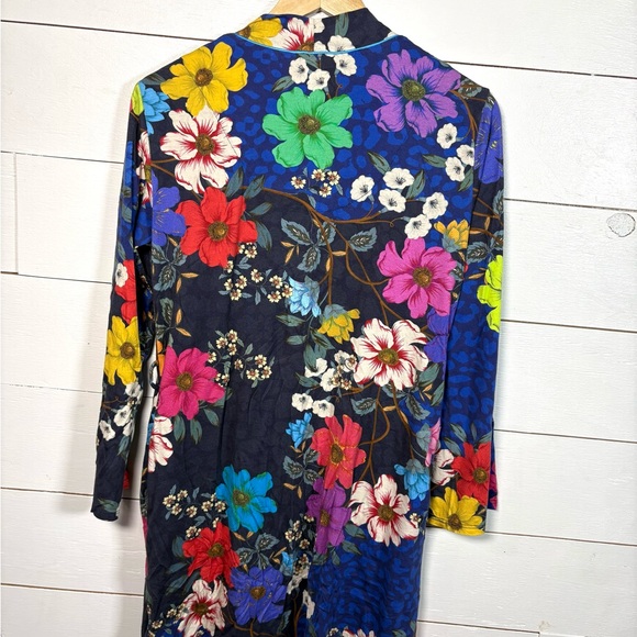Johnny Was Floral Open Front Cardigan Duster XS Pima Cotton - Picture 7 of 7